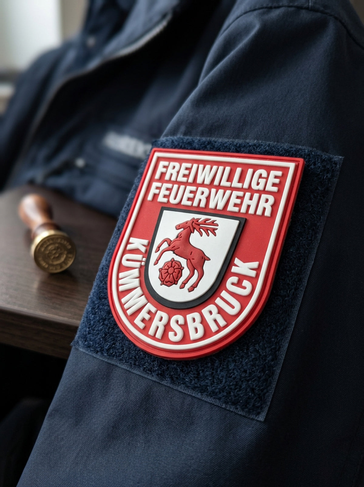 Rückseite des PVC-Patches mit robuster Hakenklett-Beschichtung für sicheren Halt