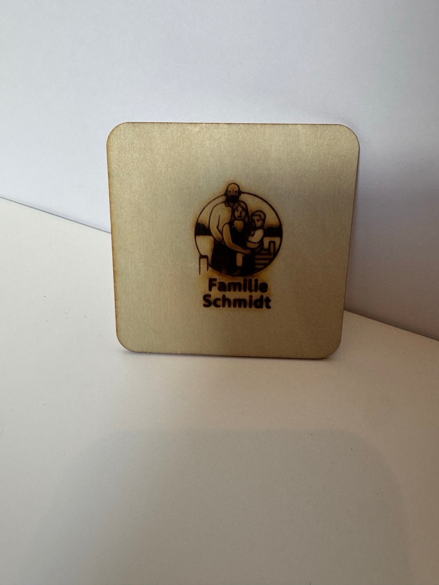 Brandstempel-Arbeit für Familie Schmidt